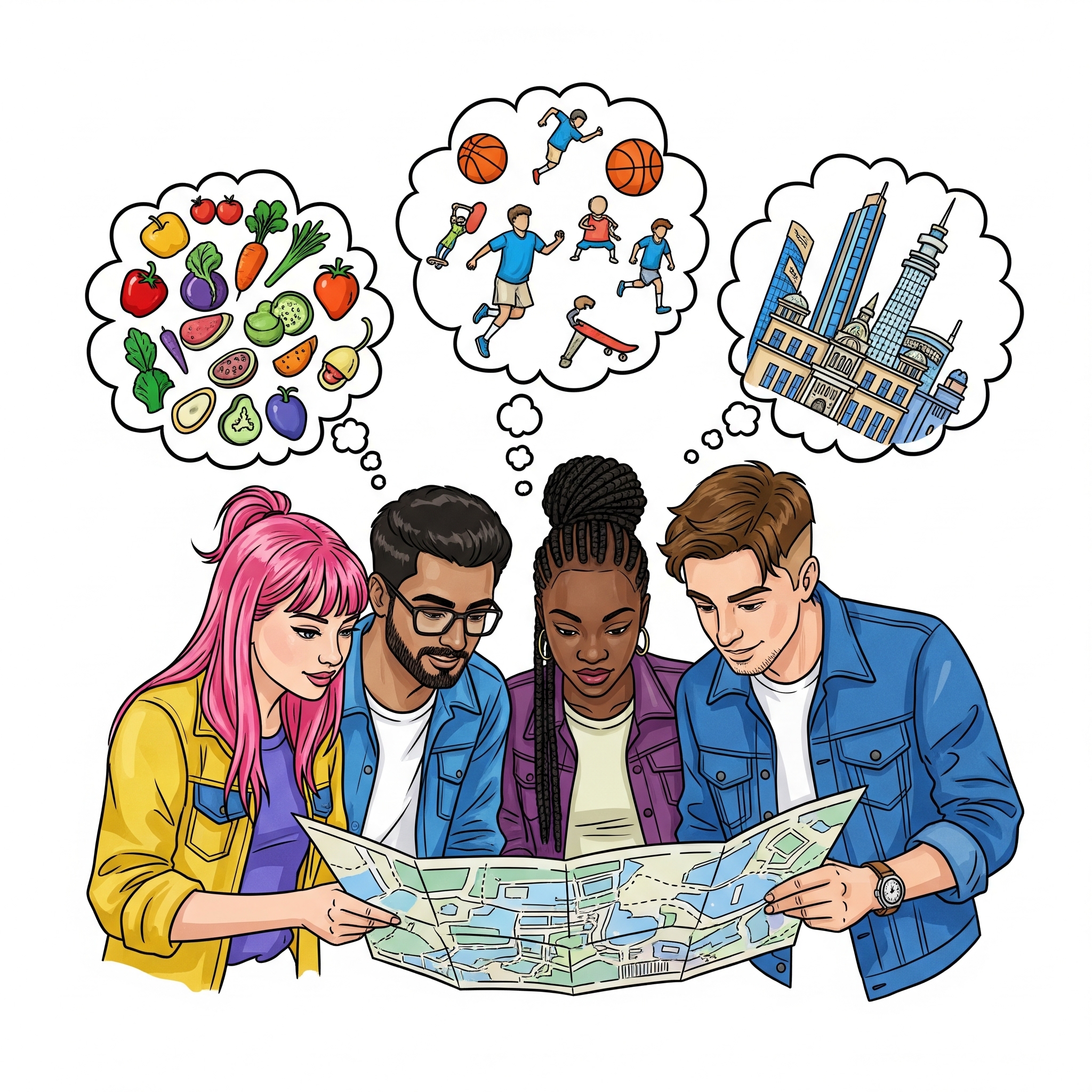 Users around a map